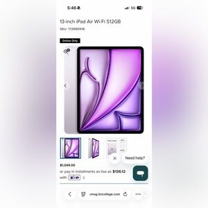 Apple iPad Tablet in Purple and Silver